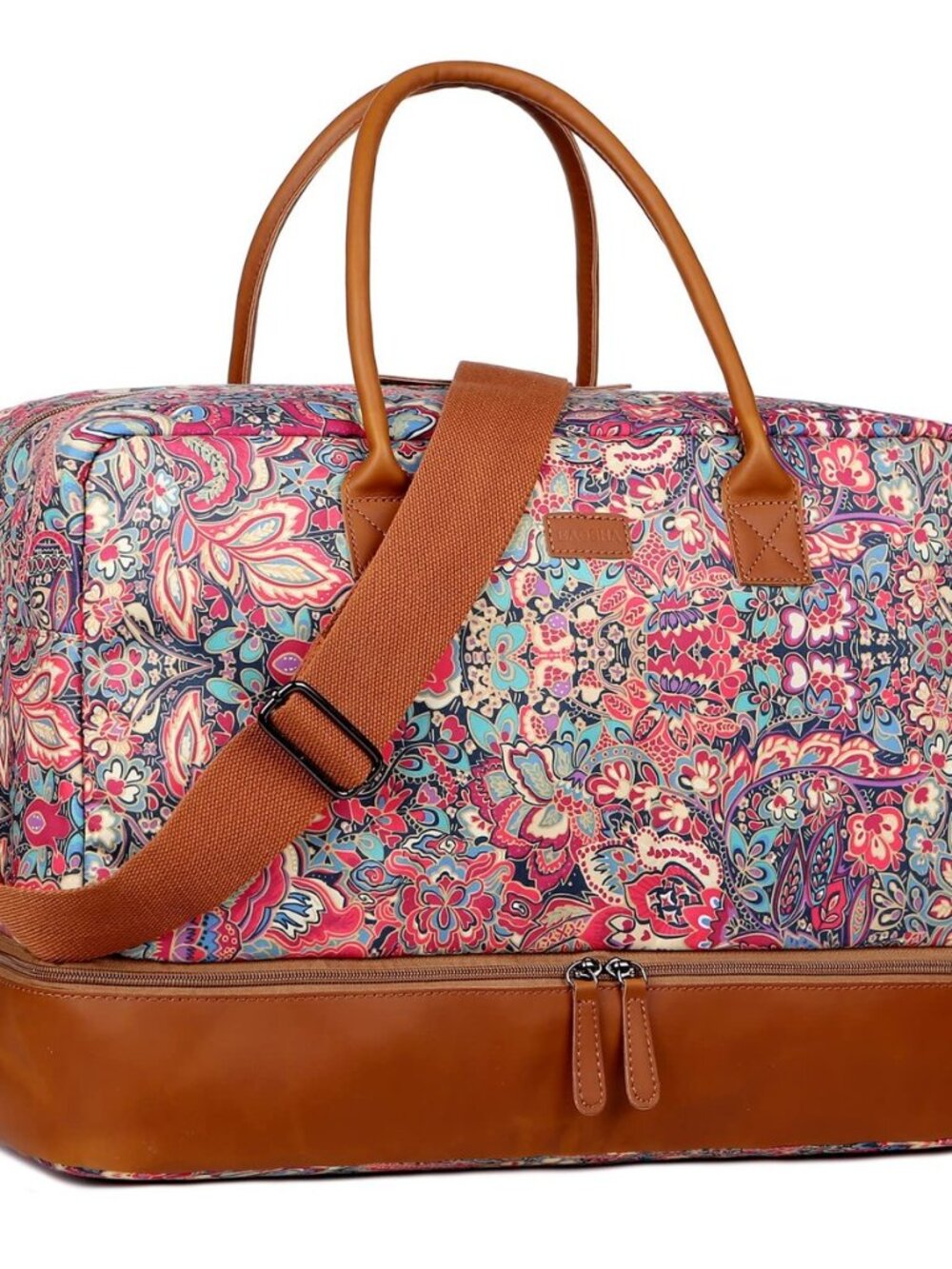 Pretty Colorful Travel Duffel Weekender Bag Overnight Bag Carry On with Shoe
